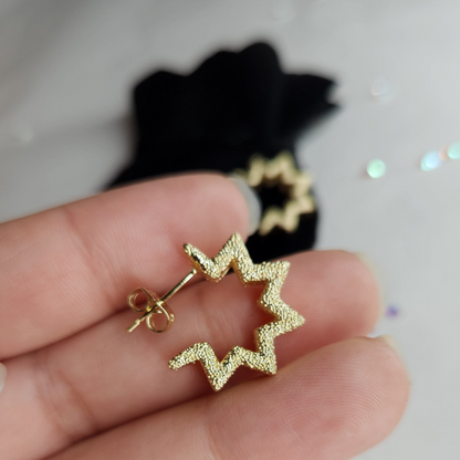 Aros Shiny Stars - Baño de Oro 24K