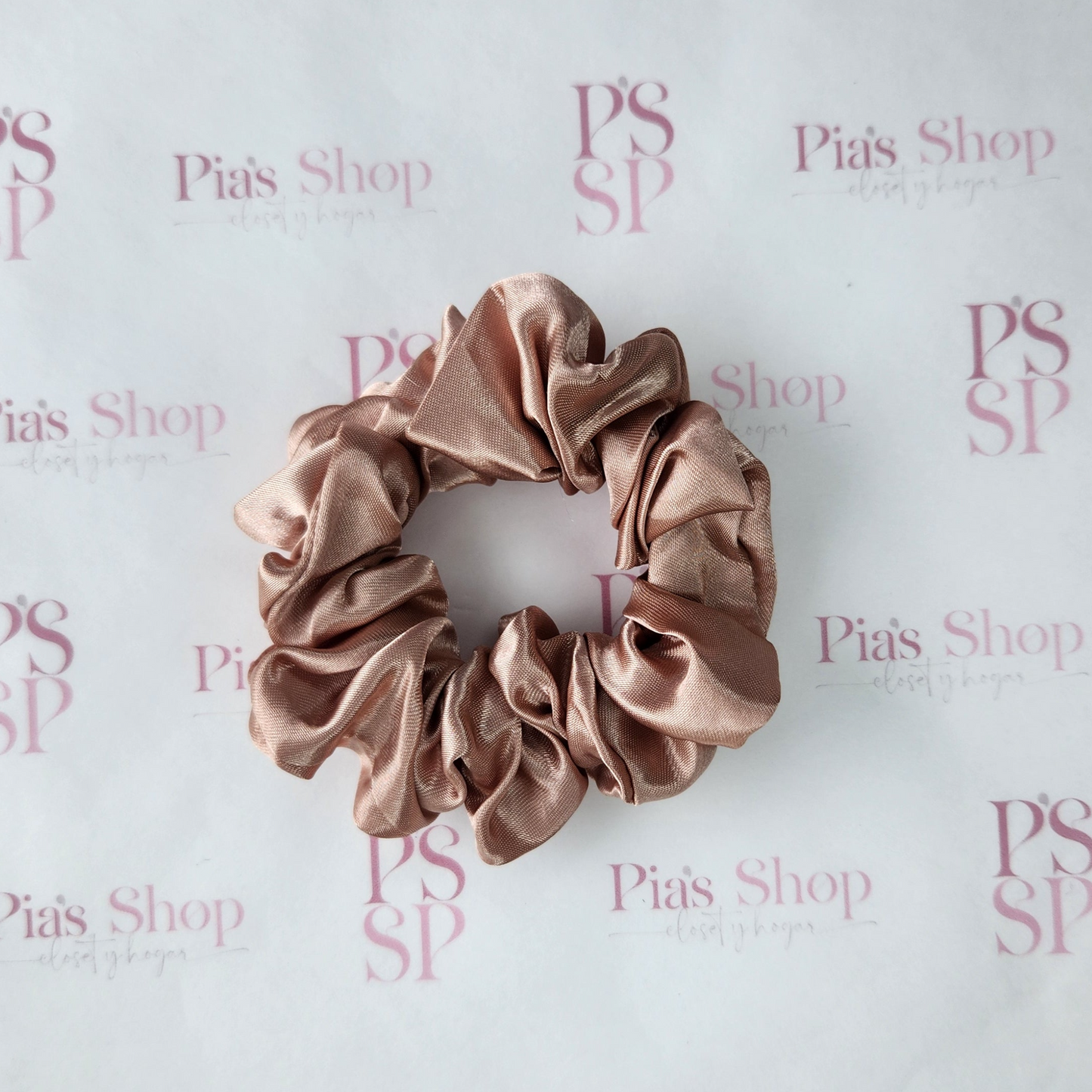 Scrunchie Satinado - Nude