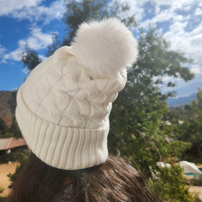 Gorro de lana con interior chiporro - Blanco